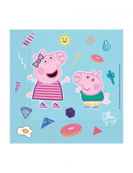 20 Composteerbare papieren servetten Peppa Pig™ 33 x 33 cm 20 Composteerbare papieren servetten Peppa Pig™ 33 x 33 cm