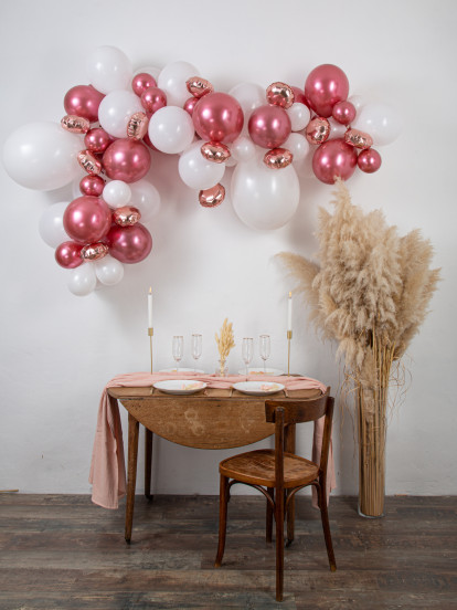 Boogset van 70 roségouden ballonnen Boogset van 70 roségouden ballonnen