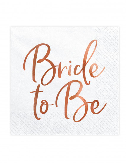 20 papieren servetten Bride to be rose goud 33 x 33 cm 20 papieren servetten Bride to be rose goud 33 x 33 cm
