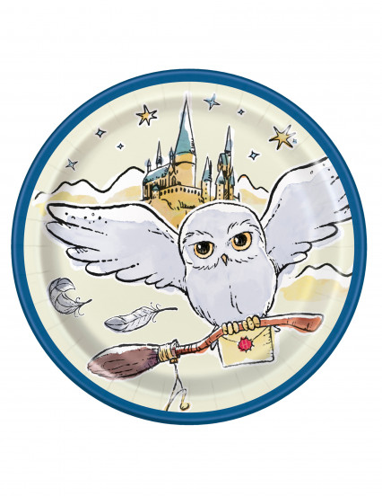 8 Kleine papieren bordjes met Harry Potter™-motieven 18 cm 8 Kleine papieren bordjes met Harry Potter™-motieven 18 cm